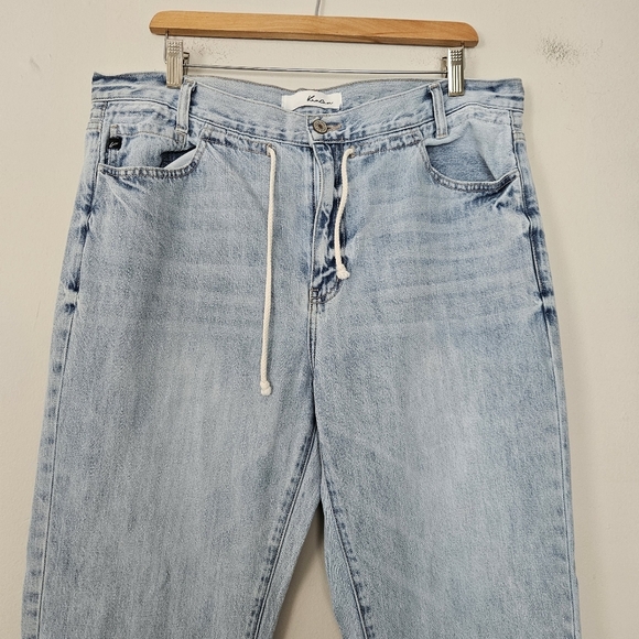 Kancan Light Blue Daliah High Waist Tie Jeans Slouchy Size 31/15 - Picture 3 of 7